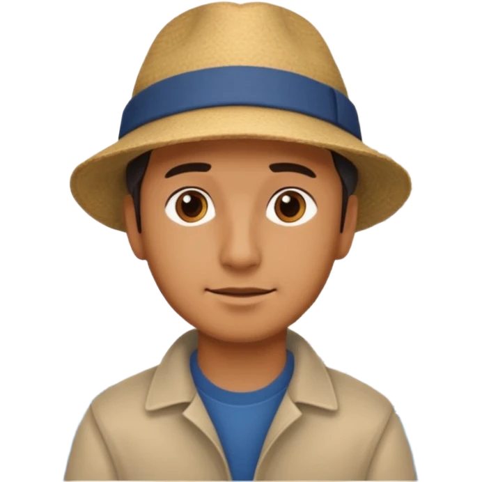 hombre viendo un bote emoji