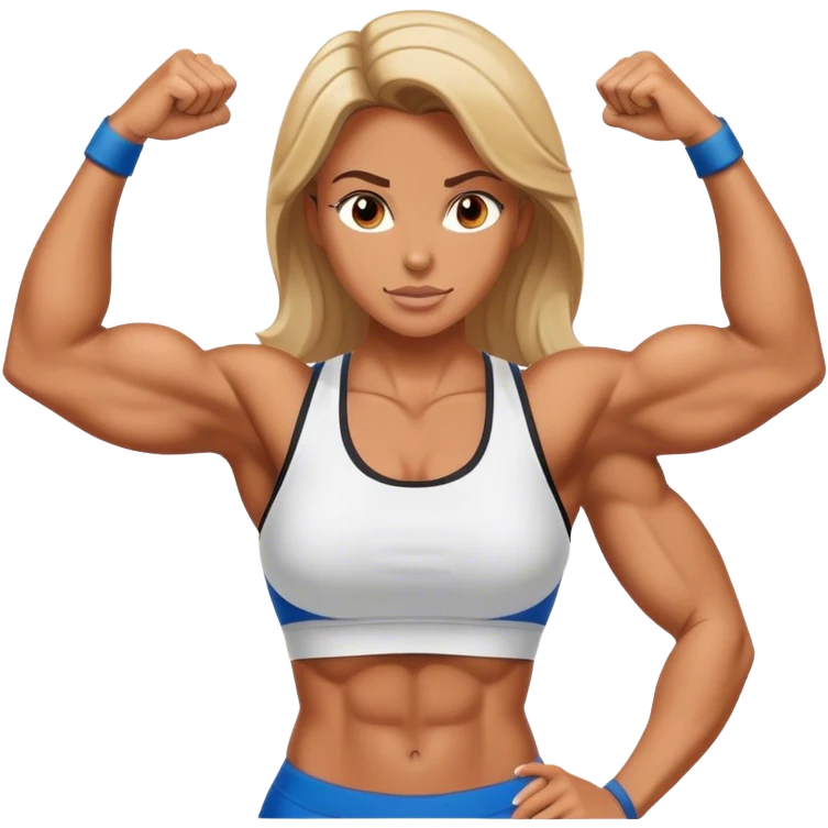 female sport coach flexing muscle emoji