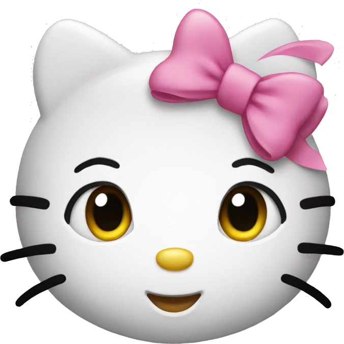 hello kitty with pink bow on head  emoji