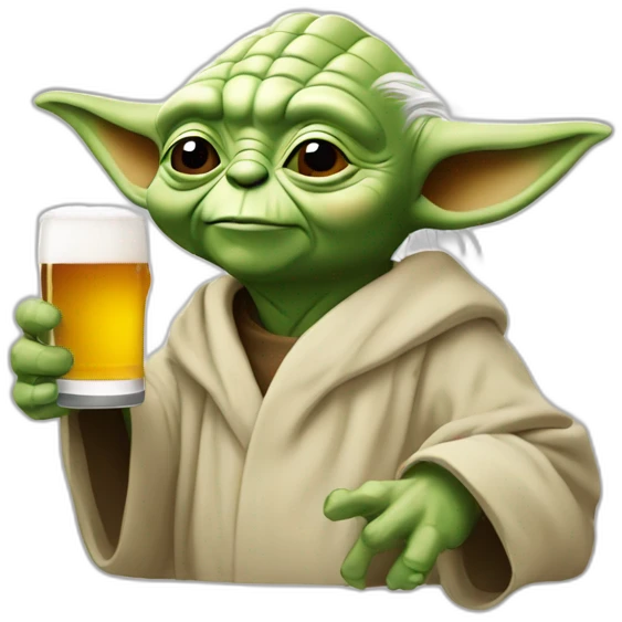 yoda qui bois un biere emoji