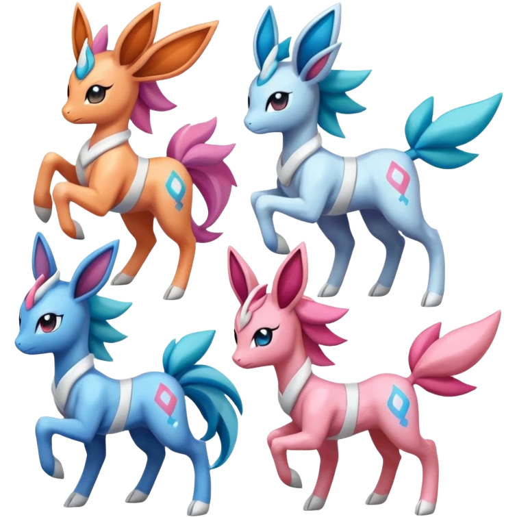 Ponyta-Meloetta-Sylveon-Dialga-Suicune-Palkia-fusion emoji