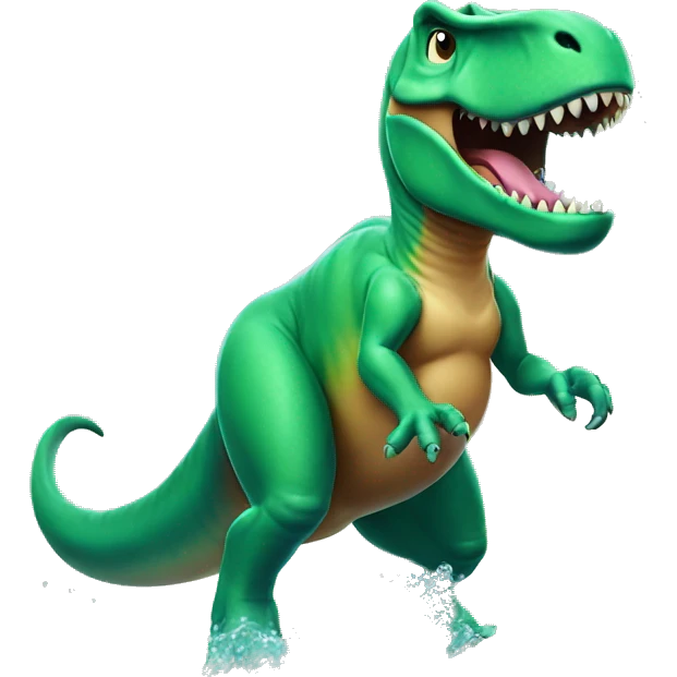 T-Rex blowing bubbles while surfing  emoji