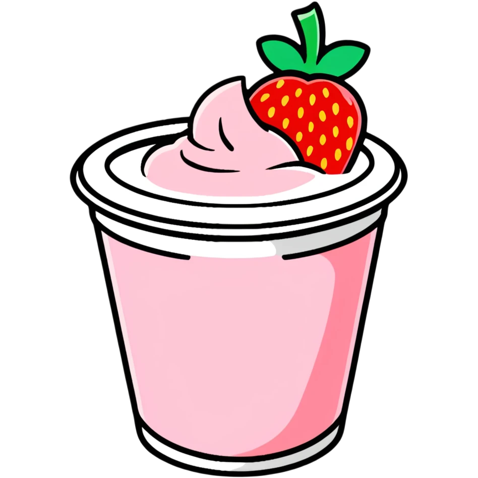 strawberry yogurt cup emoji