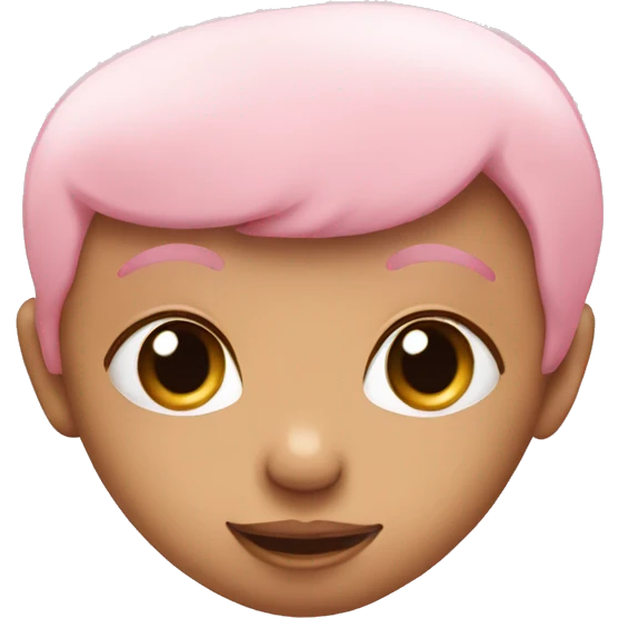 Baby pink heart with face emoji