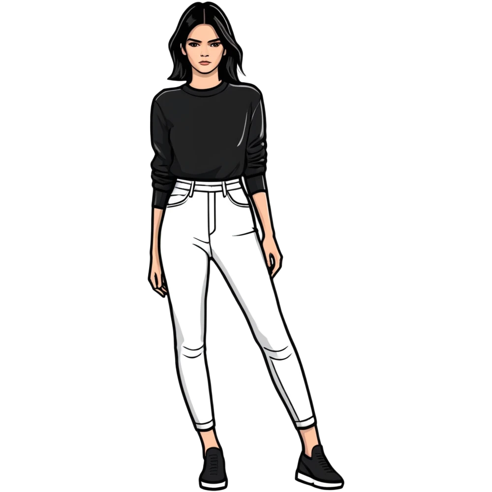 Kendall Jenner, fashion icon, stylish pose emoji