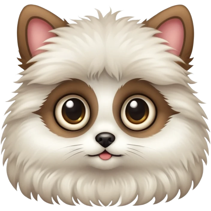 very fluffy cute pet with big eyes  emoji