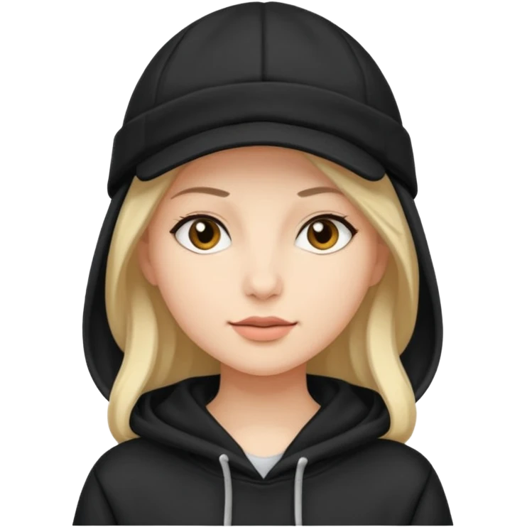 woman with black cap and hoodie emoji