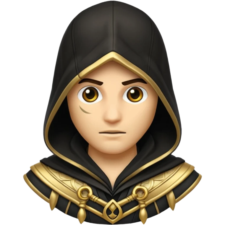 Assassin creend emoji in gold and black shaddow  emoji