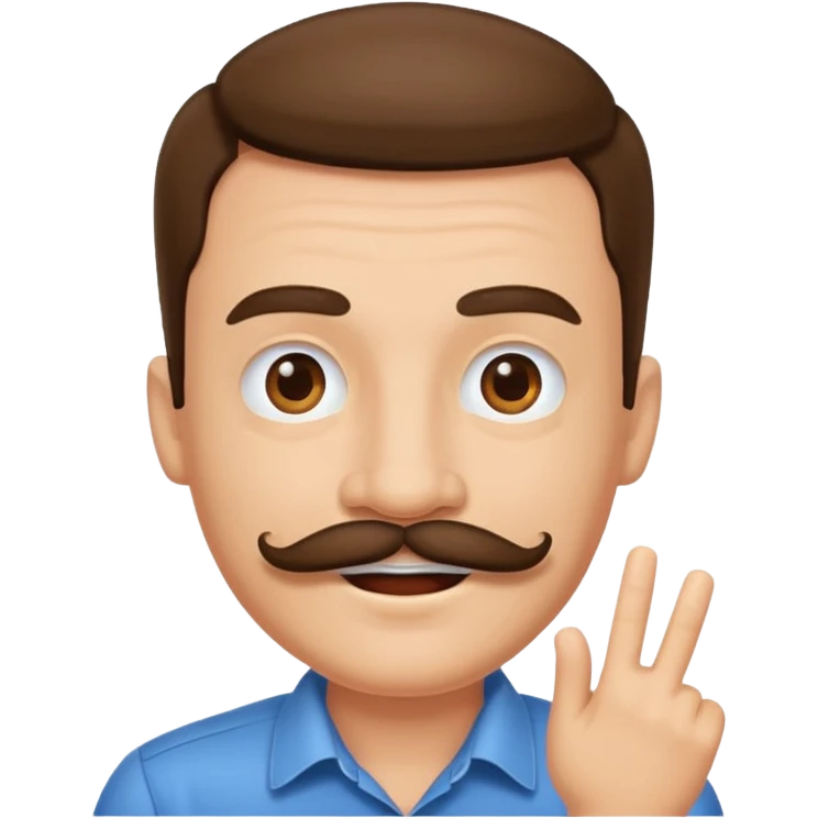 Happy face of a Duke with a mustache emoji