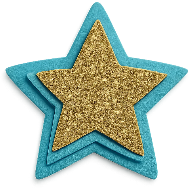glitter in layered shiny paper craft style emoji
