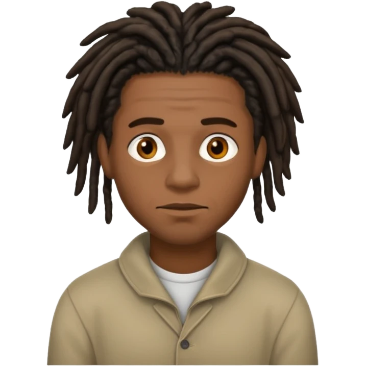 A black guy with short dreads trying to keep a straight face  emoji