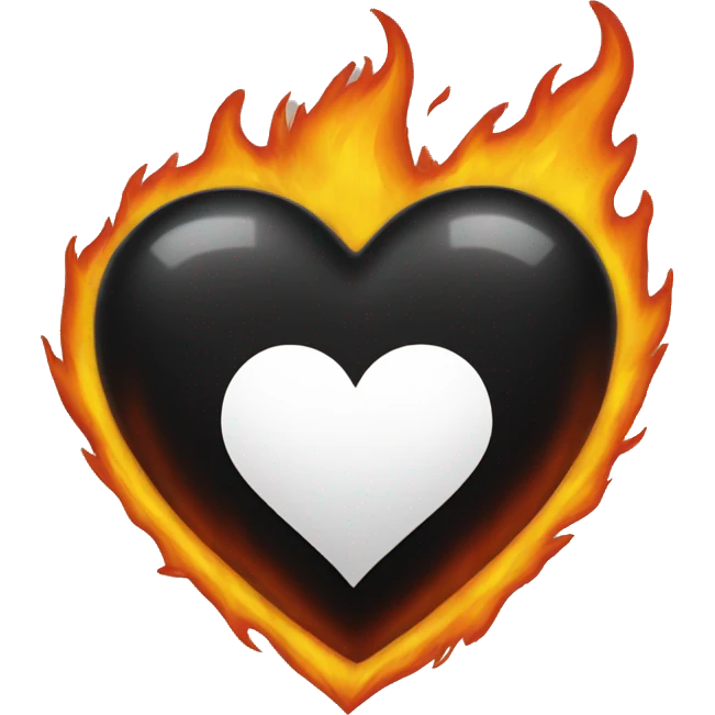Black heart on fire emoji