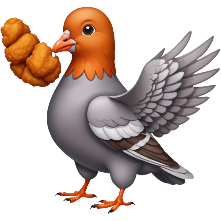 Pigeon eating boneless wings emoji
