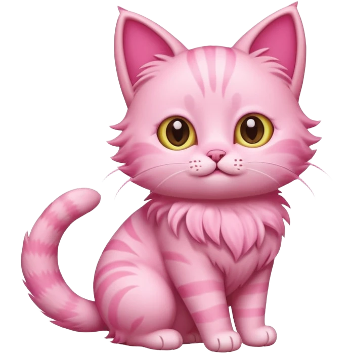 cute pink cat, full body. difererent body shape. emoji