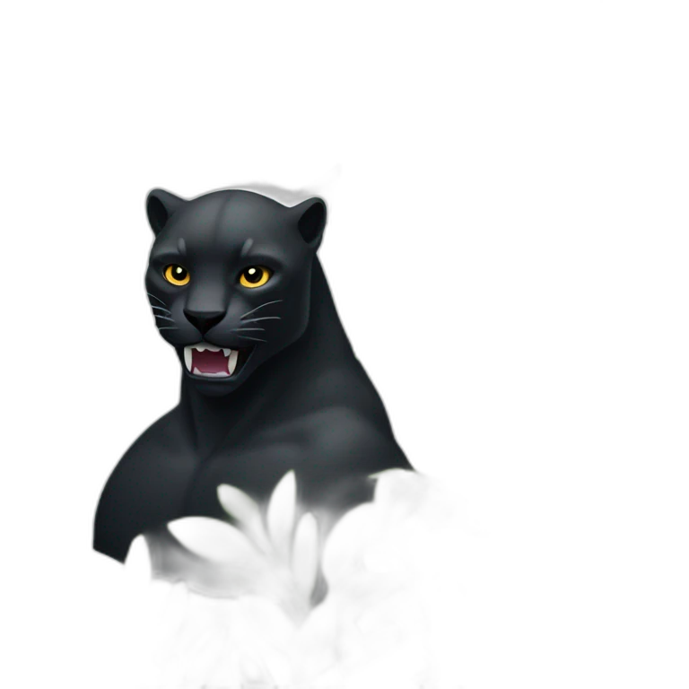 black pantera animal behind a bush emoji