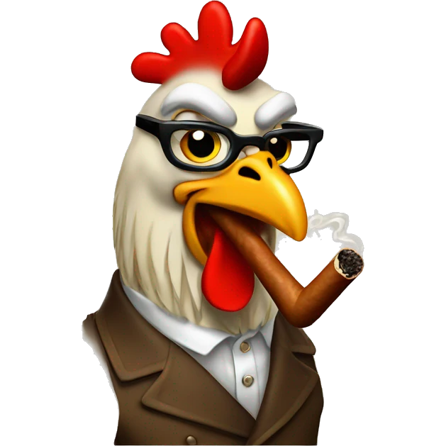 Chicken smoking cigar  emoji