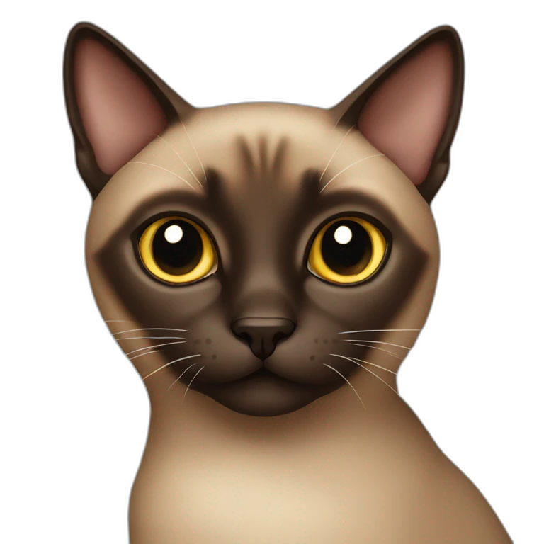 Dark Brown Siamese cat emoji