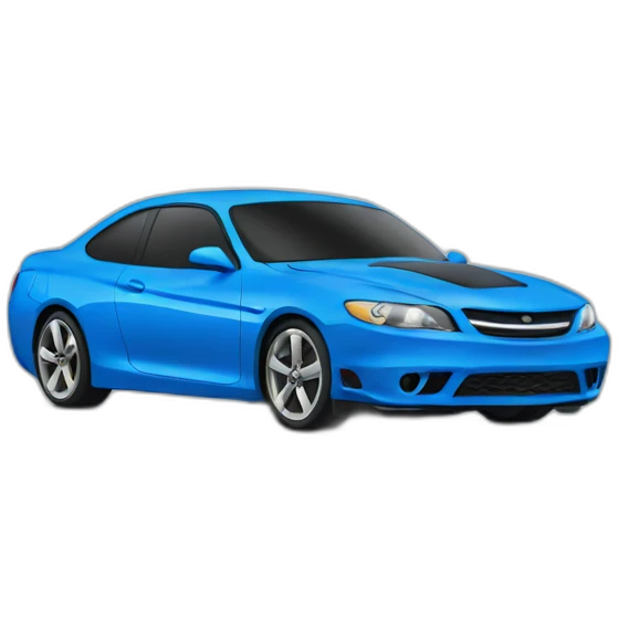 swag blue car with eyes emoji