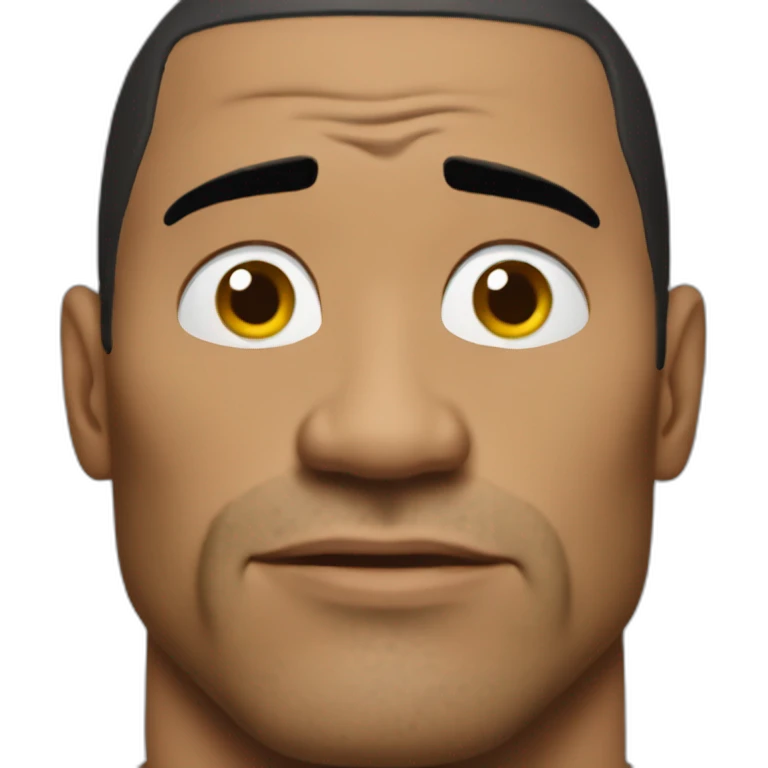 The rock suspicious face emoji
