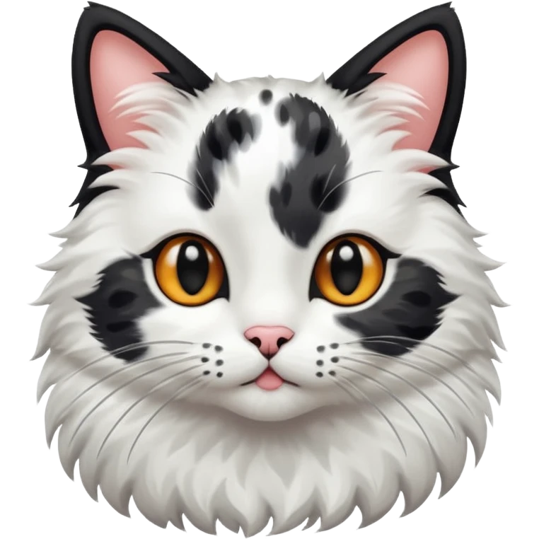 Cute cat black and white stain like a cow emoji