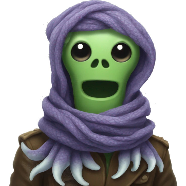 Kraken wearing a scarf  emoji