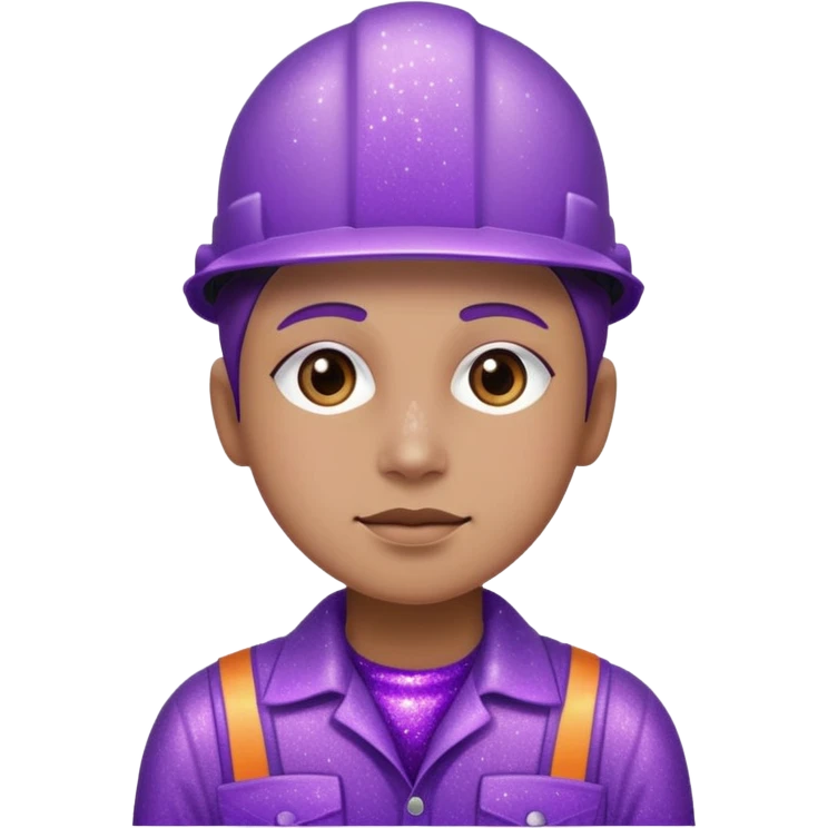industrial worker wearing glitter purple glittery clothes emoji