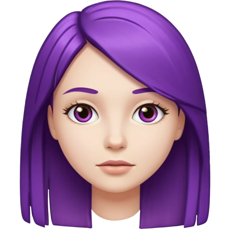 chica blanca pelo morado  y liso  emoji