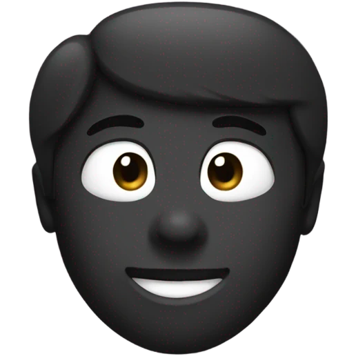 a small black asthetik heart  emoji