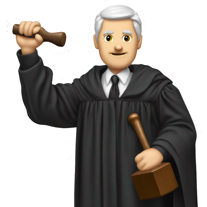 judge with small woodden hammer emoji