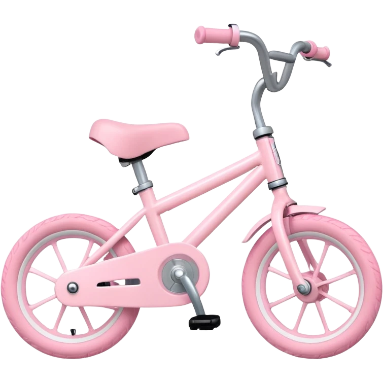cute children's bicycle in pastel pink with training wheels emoji