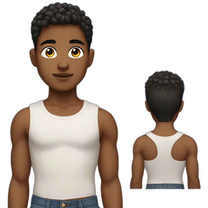 Boy with crop top emoji