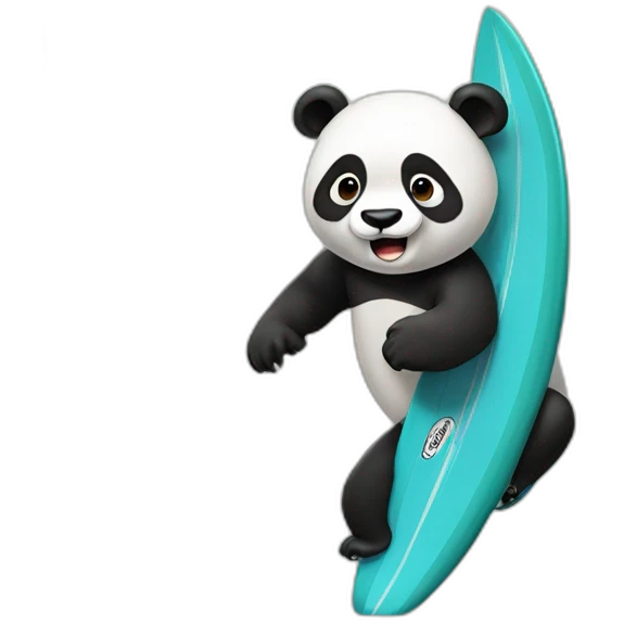 panda qui surf emoji