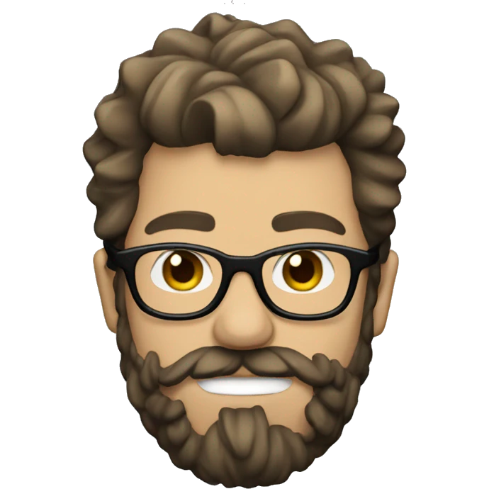 punk rocker with Short Brown Hair and glasses and beard emoji