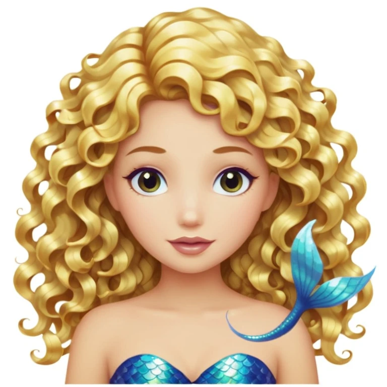 loira cacheada sereia emoji