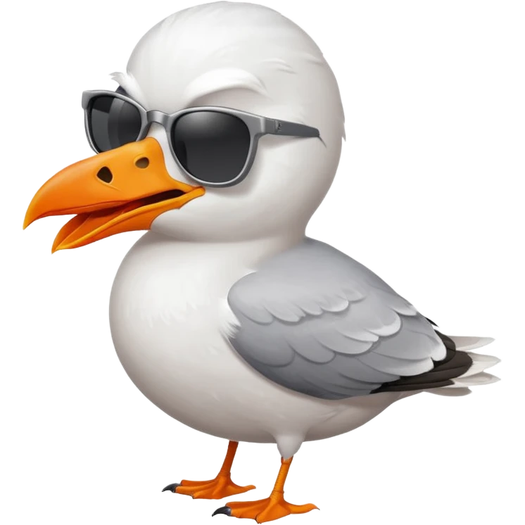 A seagull rocking out emoji