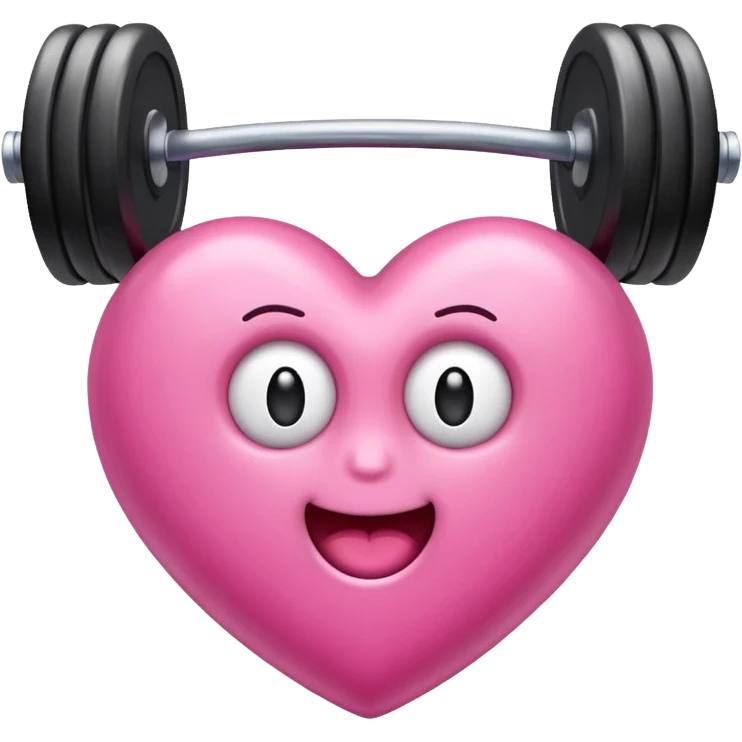 gym dumble emoji heart shape pink colour bq emoji