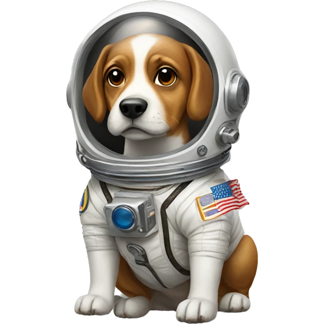a dog with a astronaut  emoji