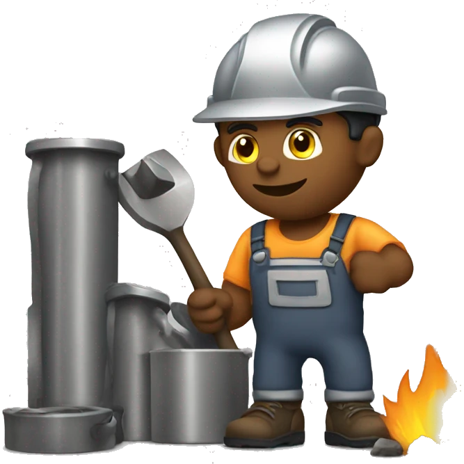 Steel making worker playing emoji