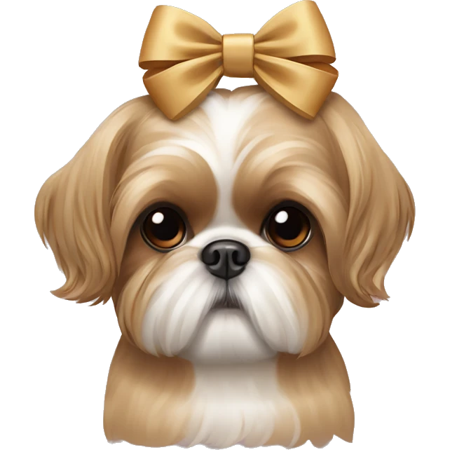 light brown shihtzu with a bow in her head emoji