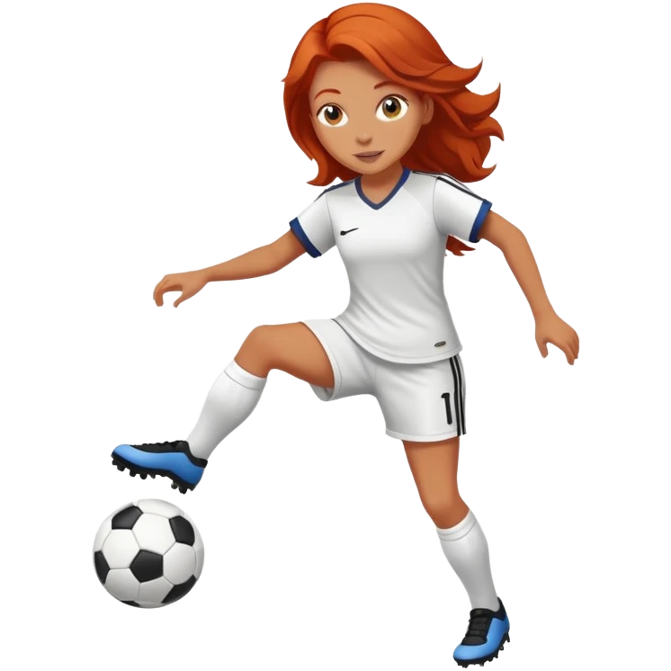 Red head whit girl playing soccer emoji