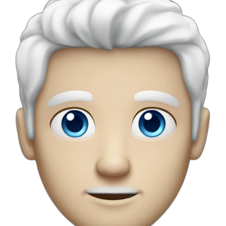 white haired man with blue eyes and white skin emoji