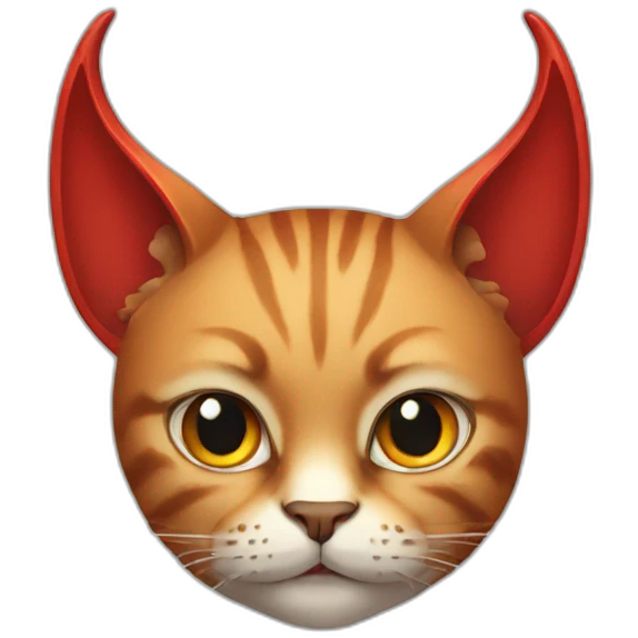 cat wearing devil horns emoji