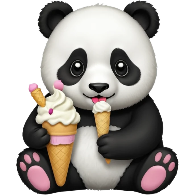 Panda eating ice cream emoji