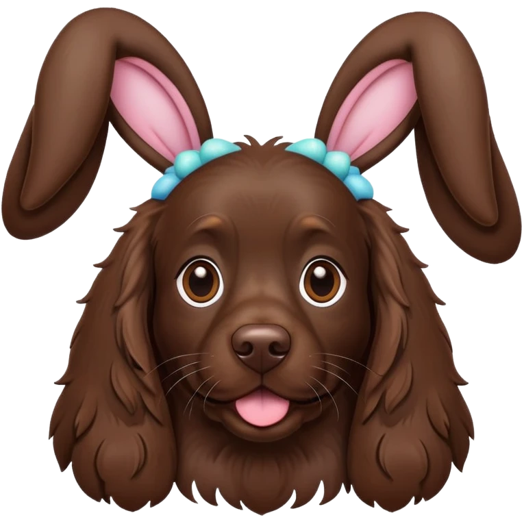 Boykin Spaniel with Easter Bunny ears emoji
