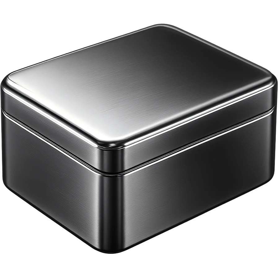 chrome style box, with reflections, futuristic look emoji