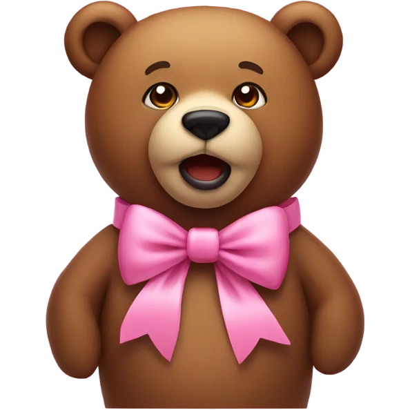 Bear with pink bow emoji