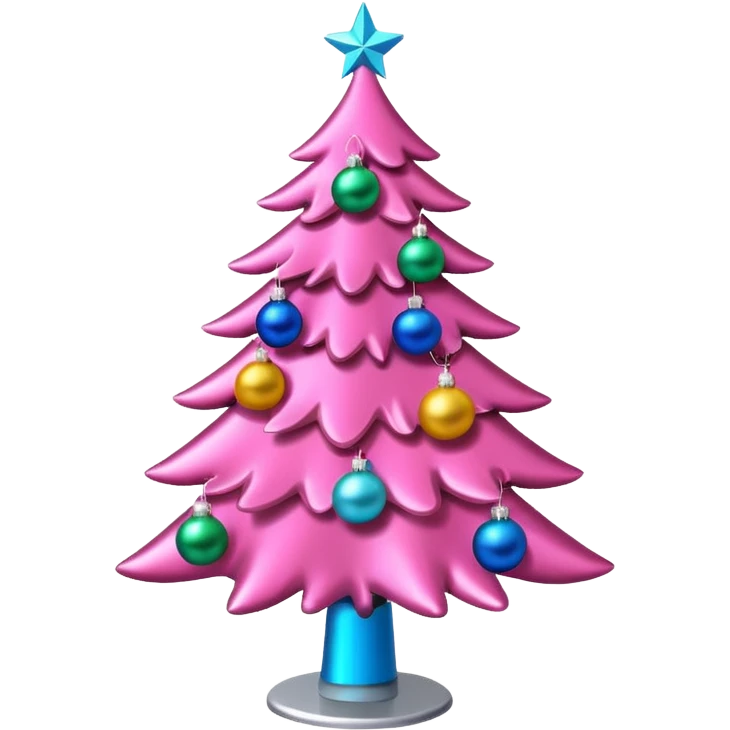 Pink Christmas tree emoji