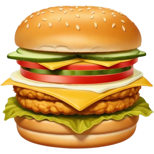 chicken sandwich with pickles and mayo on a seedless bun emoji