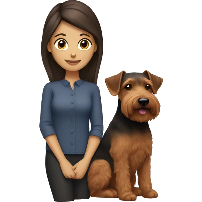 Brunette with welsh terrier emoji