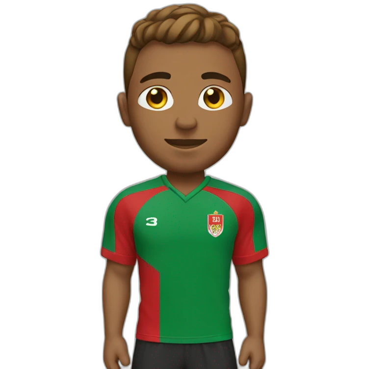 Football player with morocco shirt emoji